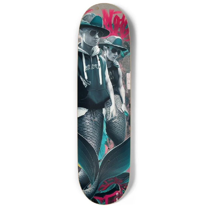 Custom Skateboard Deck with Extra-Supportive Design for Landings-Lit Mermen Skateboard