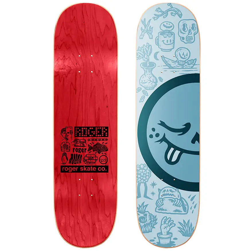 Custom Skateboard Deck with Grippy Surface for Stability-Roger Skate Co. Half Roger Deck 8.0