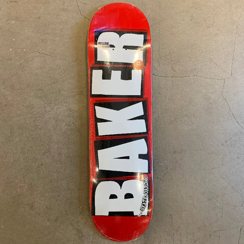 Custom Skateboard Deck with Firm Grip for Hard Landings-[BAKER] BRAND LOGO WHT - 8.125”