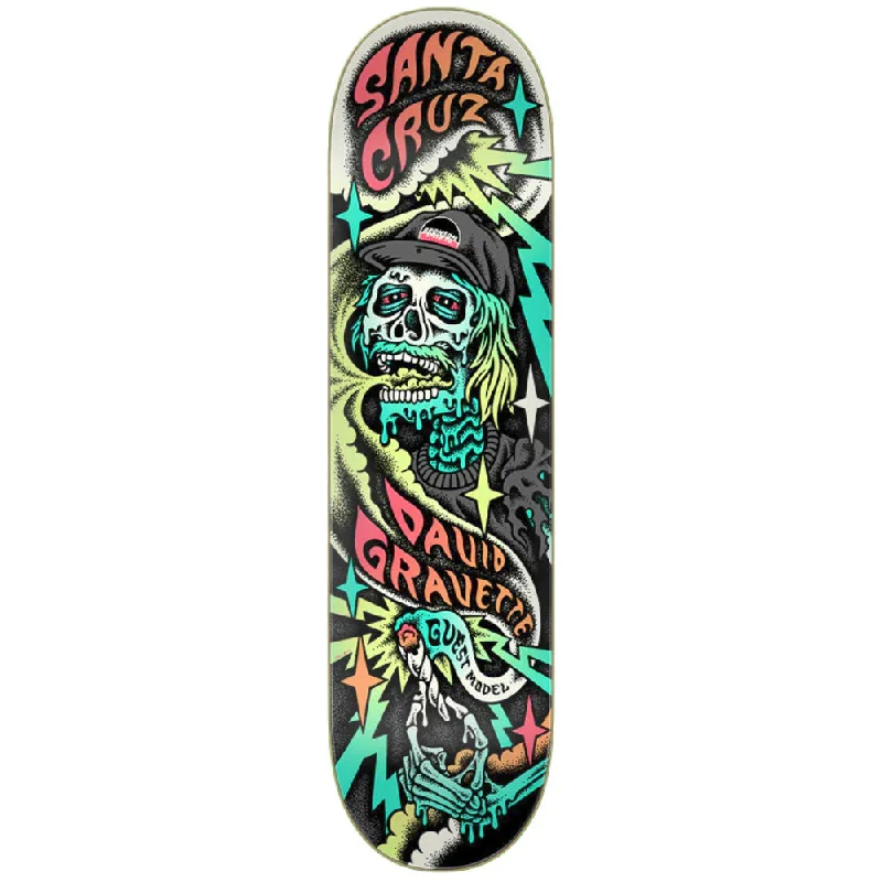 Custom Skateboard Deck with Shockproof Design-Santa Cruz Gravette Hippie Skull 8.3 - Skateboard Deck