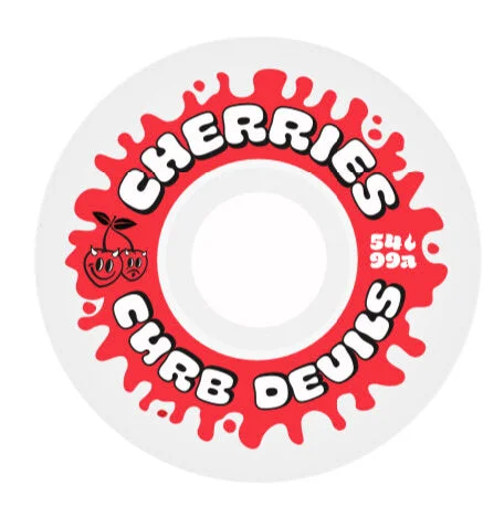 Custom Skateboard Wheels for Professional Riders-Cherries Wheels Curb Devils 54mm 99a Skateboard Wheels