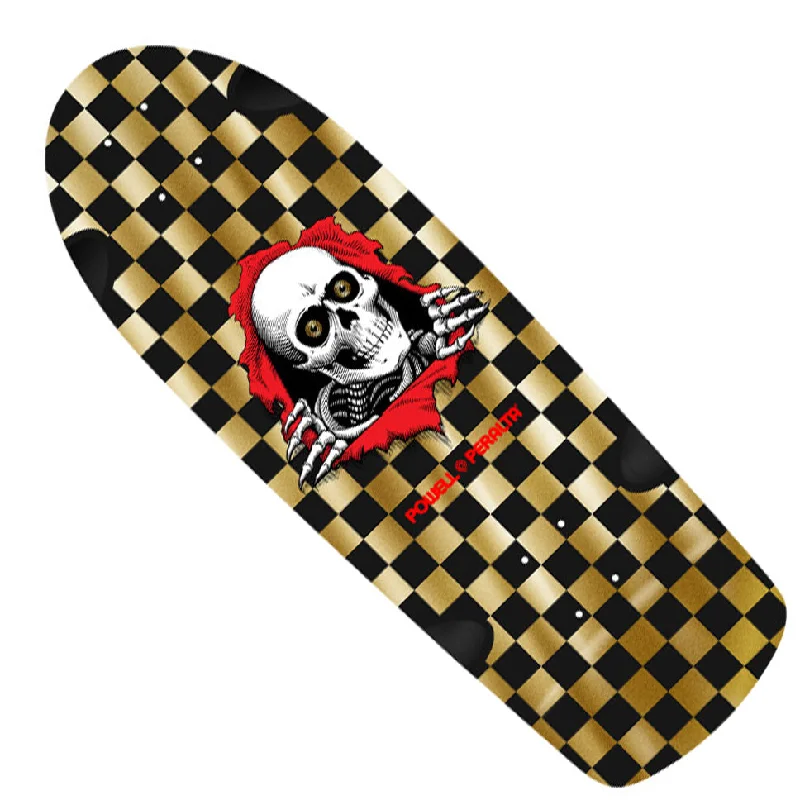 Custom Skateboard Deck with High-Density Wood Core-Powell Peralta OG Ripper Gold Foil Shaped Deck