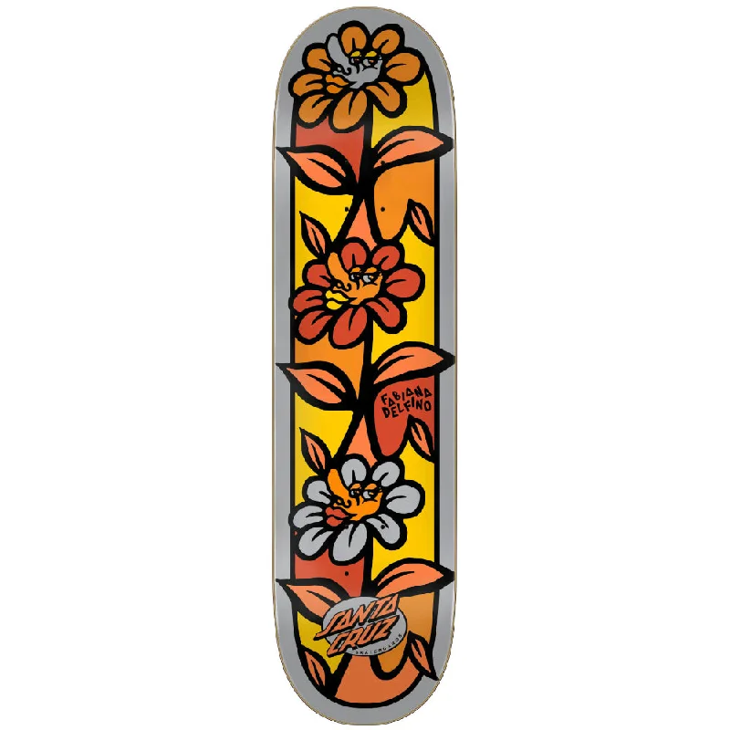 Custom Skateboard Deck with High-Flex Technology-Santa Cruz Delfino Flower Crew Pro 8.0 - Skateboard Deck