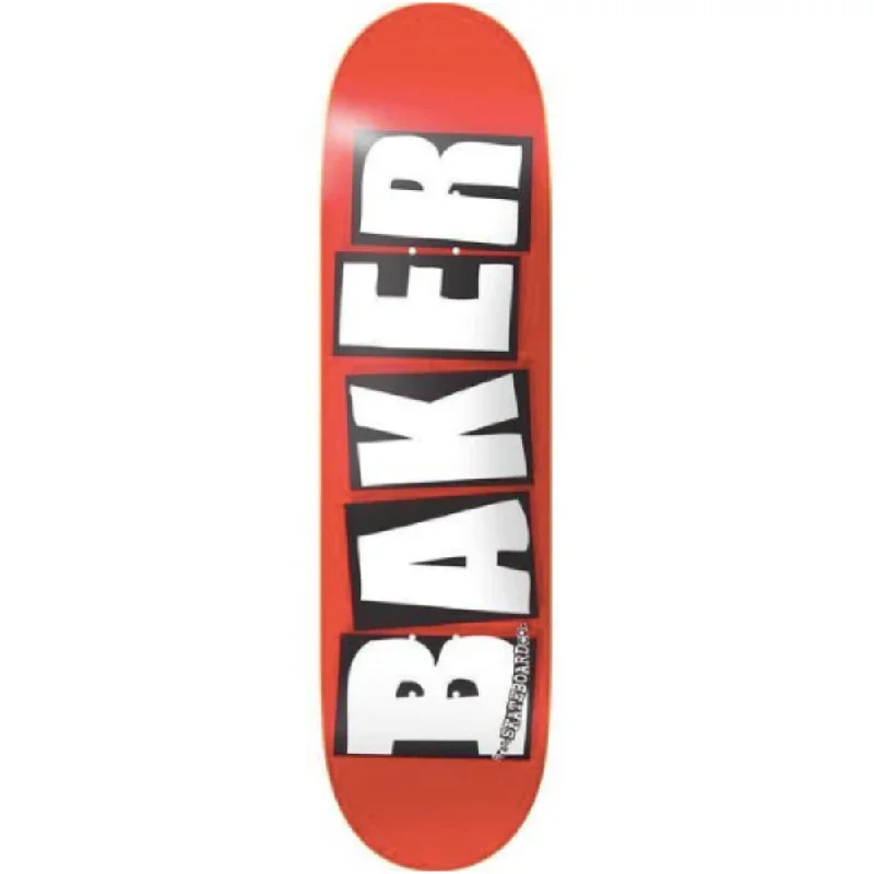 Custom Skateboard Deck for Speed and Stability-Baker Brand Logo White Red 8.5 - Skateboard Deck