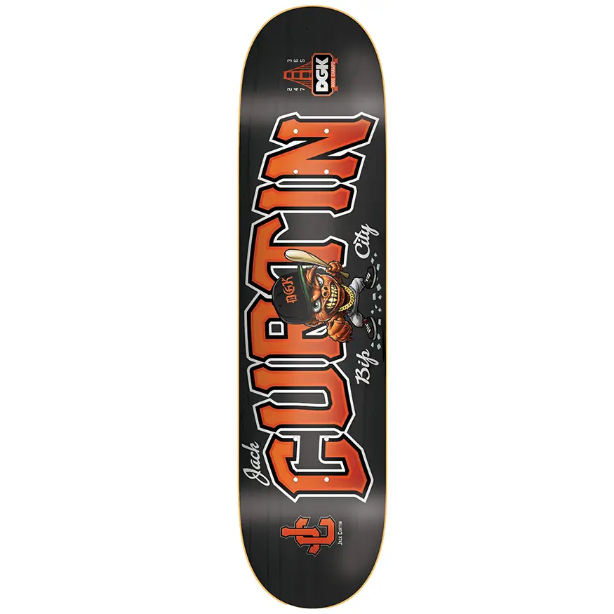 Custom Skateboard Deck for Street and Park Performance-DGK Skateboards Curtin Bip City Deck 8.38