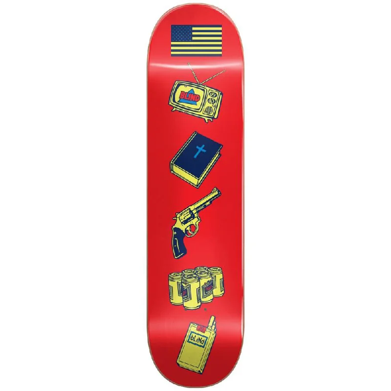 Custom Skateboard Deck with Extra Flex for Smooth Rides-Blind American Icons RHM Red 8.25 - Skateboard Deck