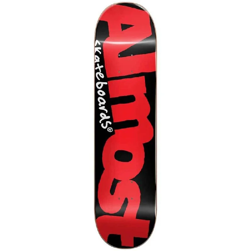 Custom Skateboard Deck for Smooth Transition Between Tricks-Almost Color Logo Black/Red 8.125 - Skateboard Deck