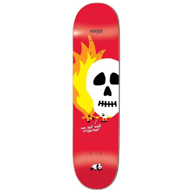 Custom Skateboard Deck with Stronger Pop-Enjoi Skulls And Flames Red 8.25 - Skateboard Deck