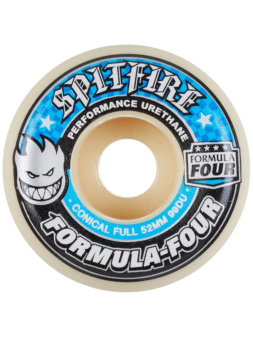 Custom Skateboard Wheels with Customizable Textures for Grip-Spitfire Formula Four Conical Full