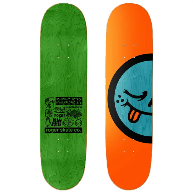 Custom Skateboard Deck with Reinforced Corners for Impact-Roger Skate Co. Half Roger OG Deck 8.75