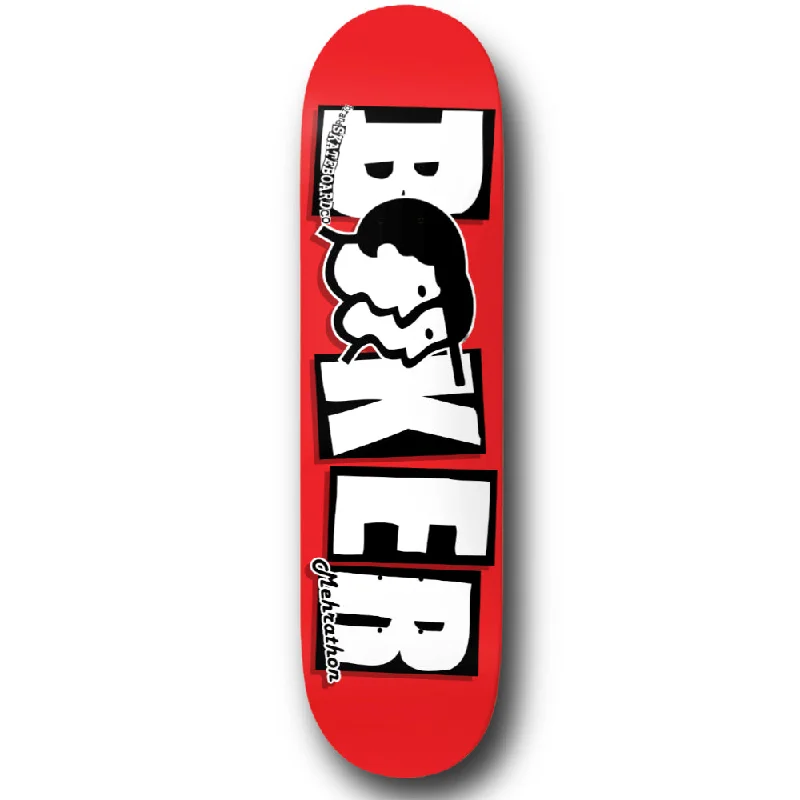 Custom Skateboard Deck for Better Air Control During Jumps-Baker X Mehrathon Brand Logo Red / White 8.5 - Skateboard Deck