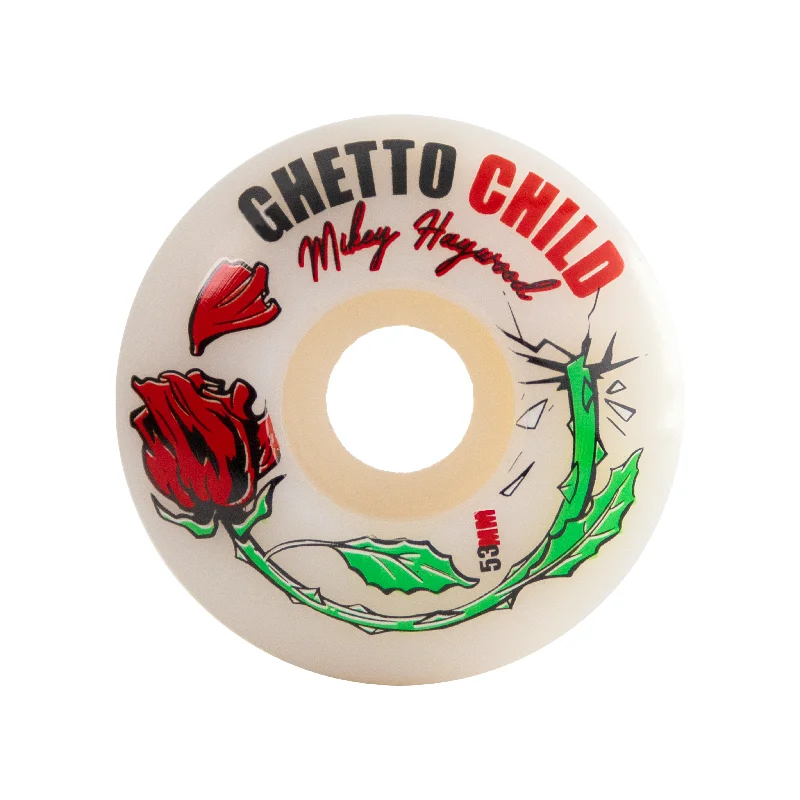 Custom Skateboard Wheels with Impact-Absorbing Properties-Ghetto Child - Haywood Concrete Rose