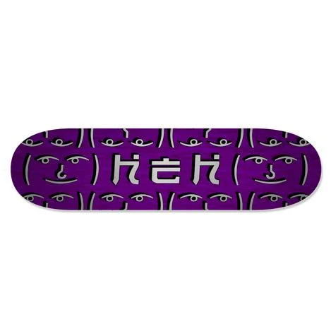 Custom Skateboard Deck for Smooth Tricks and Jumps-HEH OG Silver Logo Purple Top / Bottom - Skateboard Deck