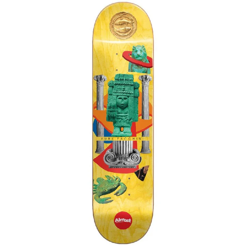 Custom Skateboard Deck with Extra Tail Flick for Performance-Almost Yuri Relics R7 Yellow 8.25 - Skateboard Deck