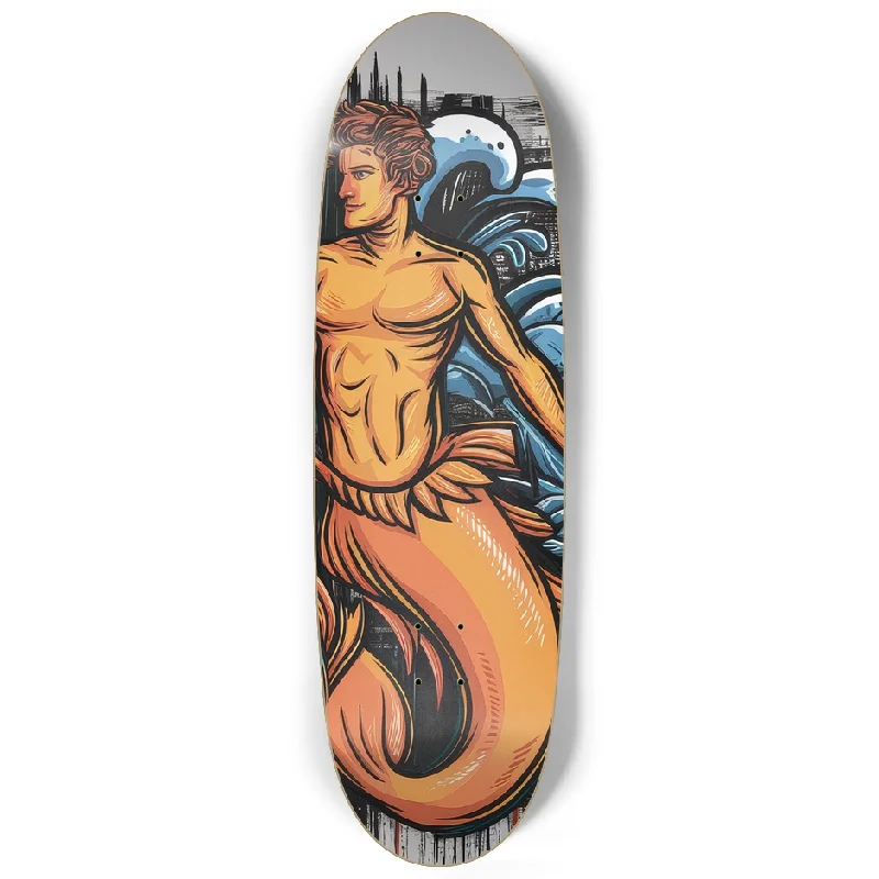 Custom Skateboard Deck with Extra-Thick Construction for Strength-Aquatic Mastery Skateboard