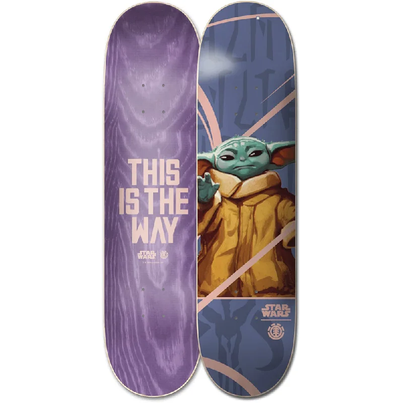 Custom Skateboard Deck with Extra-Wide Profile for Better Balance-Element X Star Wars The Mandalorian Child 8.0 - Skateboard Deck