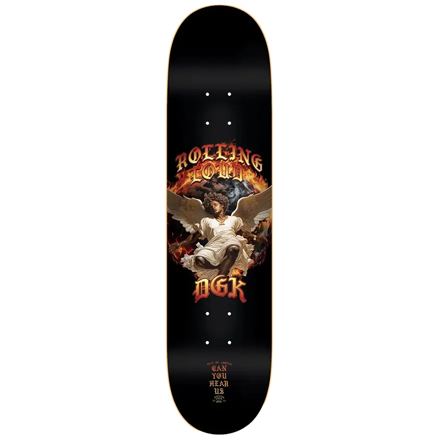 Custom Skateboard Deck with Smooth Ride in Urban Areas-DGK Skateboards x Rolling Loud Deck 8.25