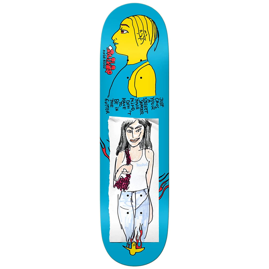 Custom Skateboard Deck with Perfect Edge for Smooth Ride-Krooked Skateboards Manderson Just Caus Deck 8.38