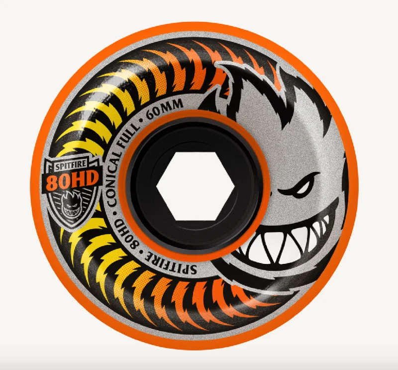 Custom Skateboard Wheels for Trick and Slide Precision-Spitfire Full Conical Orange Wheel 80 HD Fade