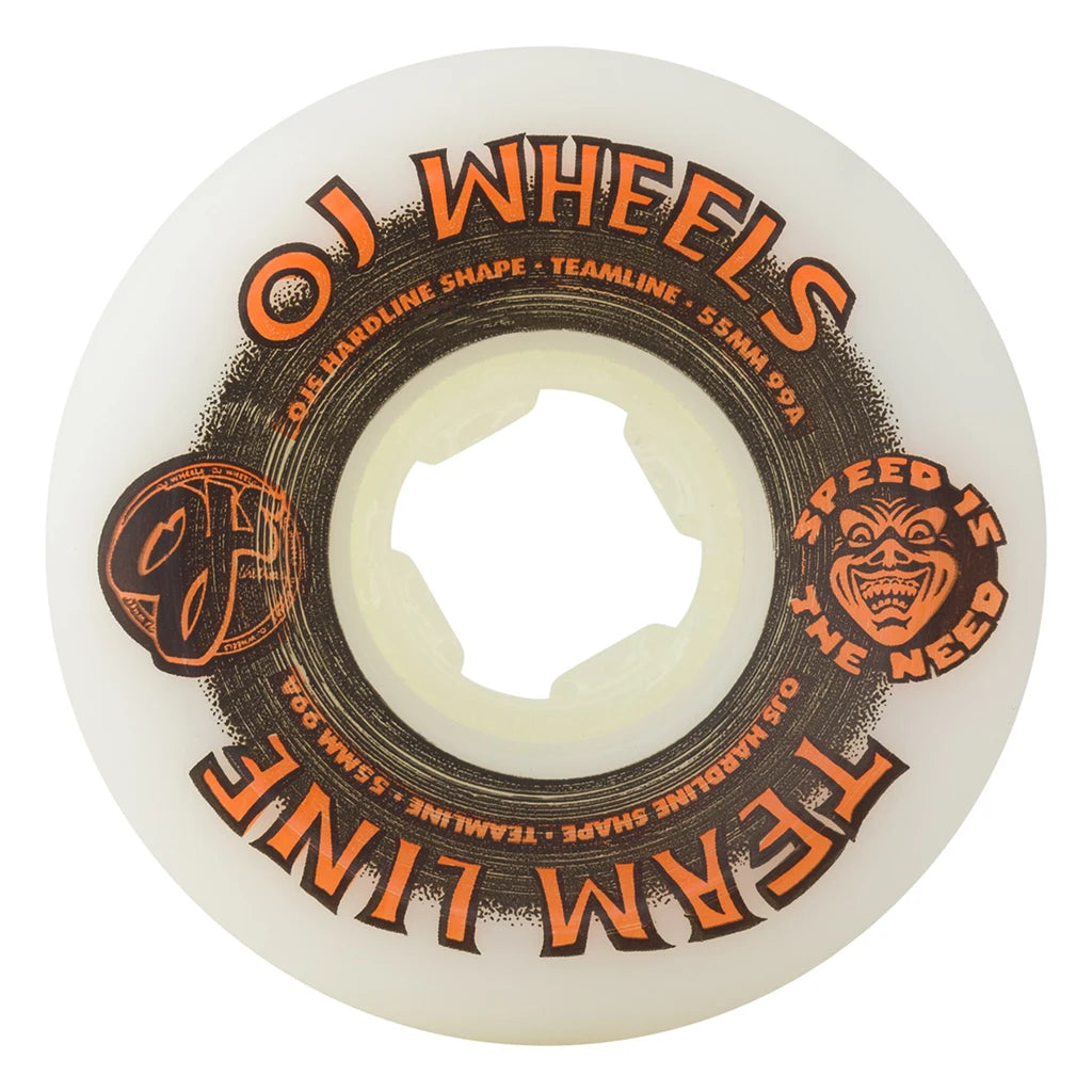 Custom Skateboard Wheels with Ultra-Traction Rubber for Speed-OJ Wheels 55mm Team Line Original Hardline 99a Skateboard Wheels