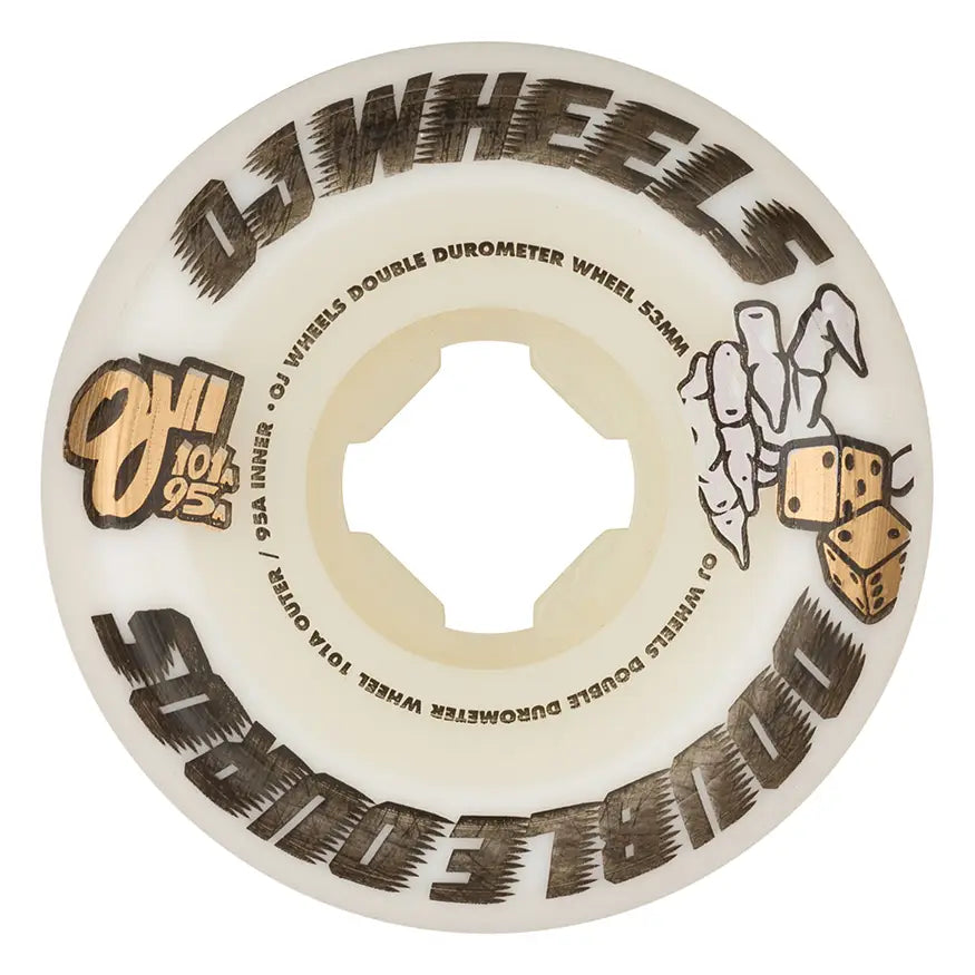 Custom Skateboard Wheels for Smooth Rides-OJ Wheels Prototypes Double Duro White Mini Combo 101a/95a Skateboard Wheels