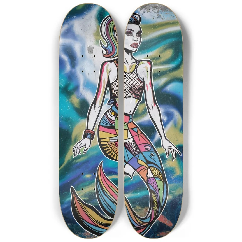 Custom Skateboard Deck for Smooth Board Slides-2 Skateboard Series Art - Lisa Mermaid