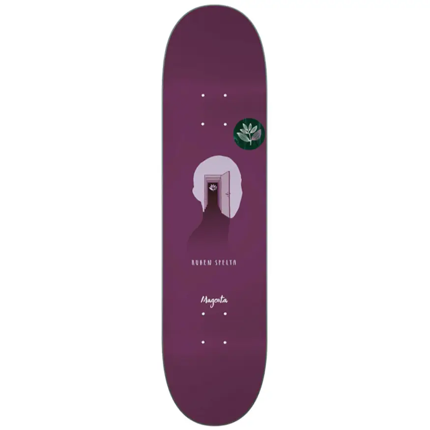 Custom Skateboard Deck with Extra-Wide Width for Stability-Magenta Skateboards Ruben Spelta Door Deck 8.5