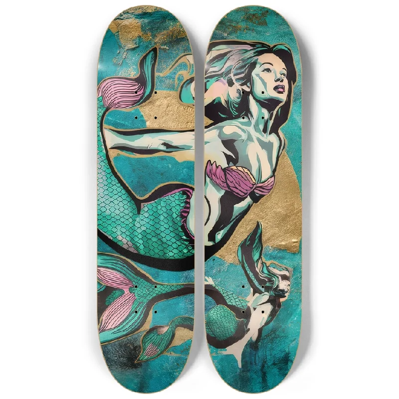 Custom Skateboard Deck with Sleek and Streamlined Profile-2 Skateboard Series Art - Mermaid Forward