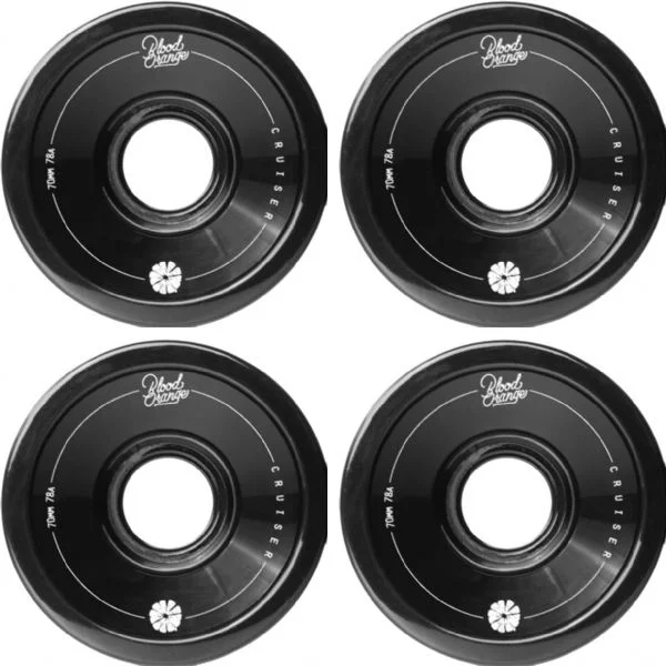 Custom Skateboard Wheels for Long-Term Stability-Blood Orange - Cruiser Black