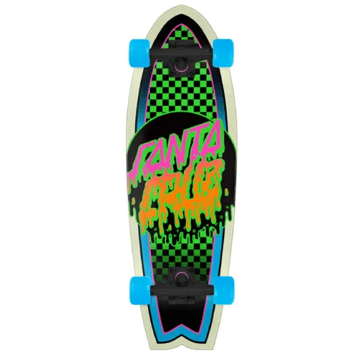 Custom Skateboard Deck with Stronger Wood Construction-Santa Cruz Rad Dot Shark Cruiser Complete 27.7"