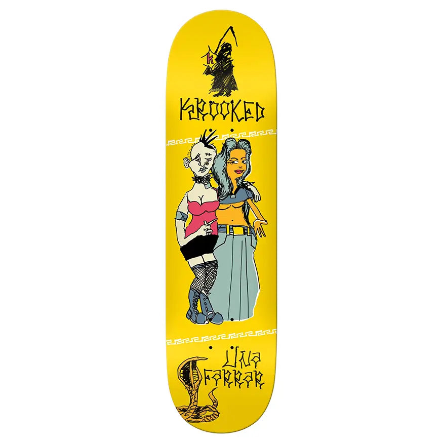 Custom Skateboard Deck for Easy Navigation in Parks-Krooked Skateboards Una Punx Deck 8.38