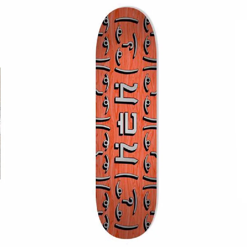 Custom Skateboard Deck with Full-Sized Design-HEH OG Silver Logo Orange Top / Bottom - Skateboard Deck