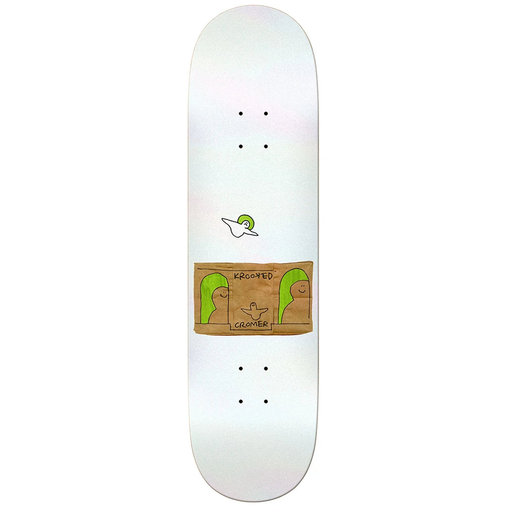 Custom Skateboard Deck with Clean and Simple Graphic Design-Krooked Skateboards Cromer Grocery Smile Deck 8.06