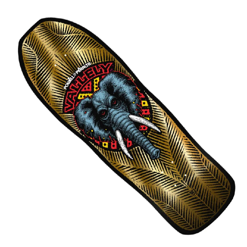 Custom Skateboard Deck for Smooth Transition Between Tricks-Powell Peralta Mike Vallely Elephant Gold Foil Reissue Shaped Deck