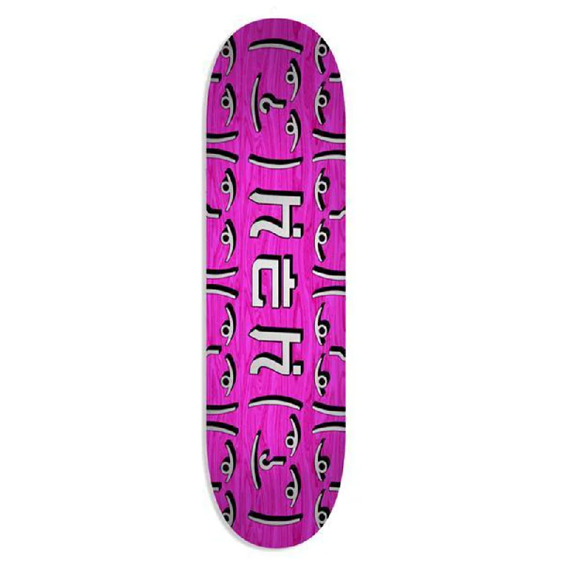 Custom Skateboard Deck with Classic and Minimalist Design-HEH OG Silver Logo Pink Deck - Skateboard Deck