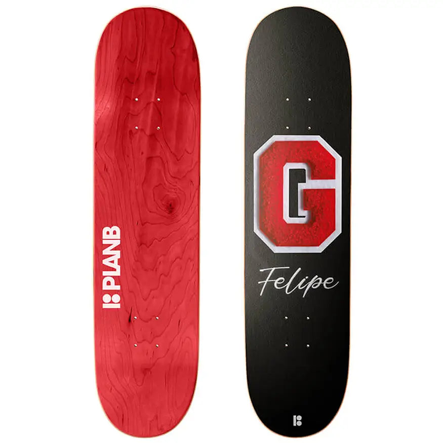 Custom Skateboard Deck with High-Density Wood Core-Plan B Skateboards Red Gustavo Deck 8.0