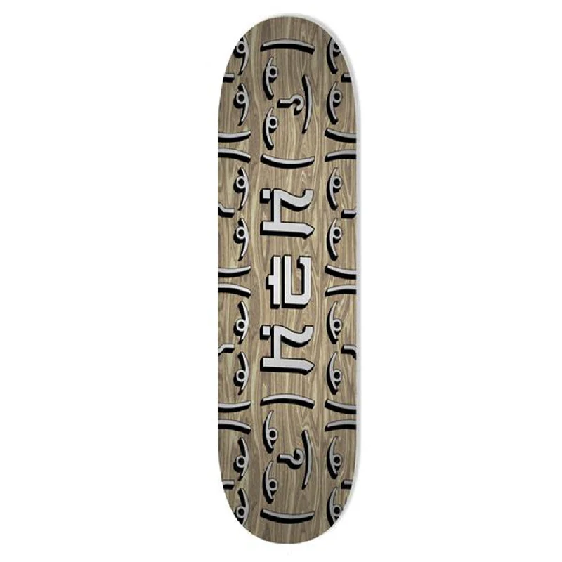 Custom Skateboard Deck with Tail and Nose Concave-HEH OG Silver Logo Brown Top / Bottom - Skateboard Deck