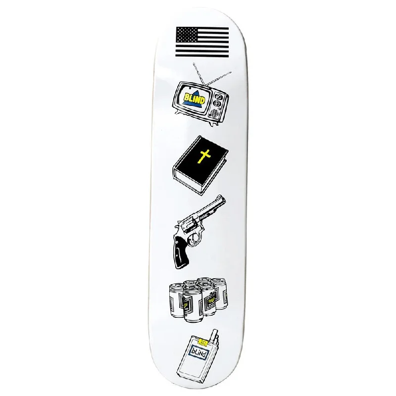 Custom Skateboard Deck with Easy Transition Between Tricks-Blind American Icons White 8.0 - Skateboard Deck