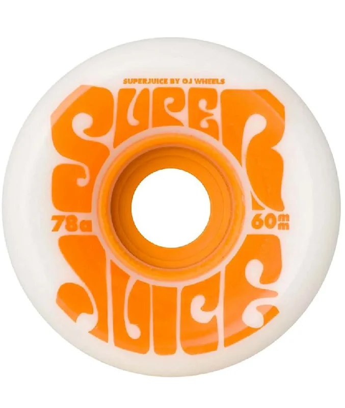 Custom Skateboard Wheels for Stable Riding at High-Speed Skating-OJs Superjuice White Citrus 78A Wheels - 60mm