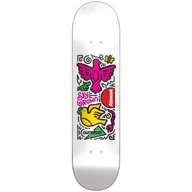 Custom Skateboard Deck with Ultra-Light Construction-Almost Skateistan Sky Doodle R7 White 8.0 - Skateboard Deck