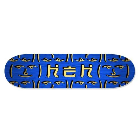 Custom Skateboard Deck for Pro-Level High-Speed Rides-HEH OG Gold Logo Blue Deck - Skateboard Deck