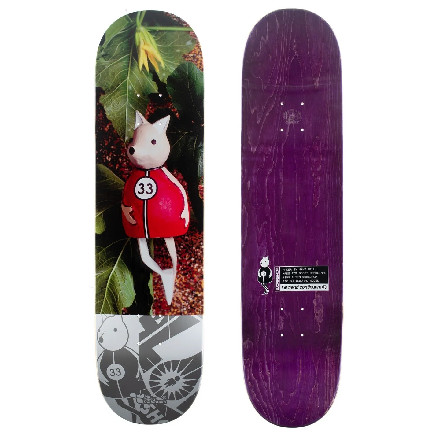 Custom Skateboard Deck with Specialized Tail Design-ALIEN WORKSHOP - Racer KTC Mache Slick - 8.25