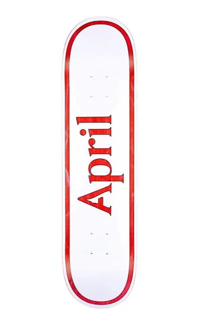 Custom Skateboard Deck with Low to Medium Concave-APRIL - AP Logo White - 8.25