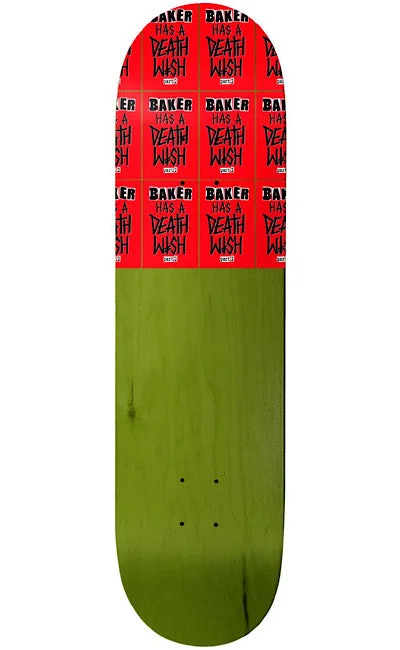 Custom Skateboard Deck with Extra-Thick Construction for Strength-BAKER - Baker Has A Deathwish 2 - 8.25