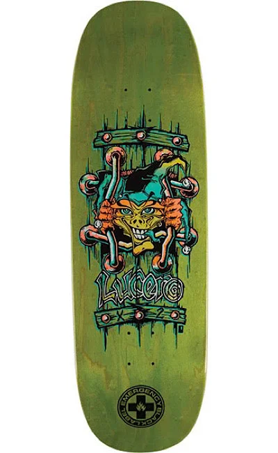 Custom Skateboard Deck for Pro Skateboarders-BLACK LABEL - Lucero X2 Tugboat Assorted Stains - 9.5