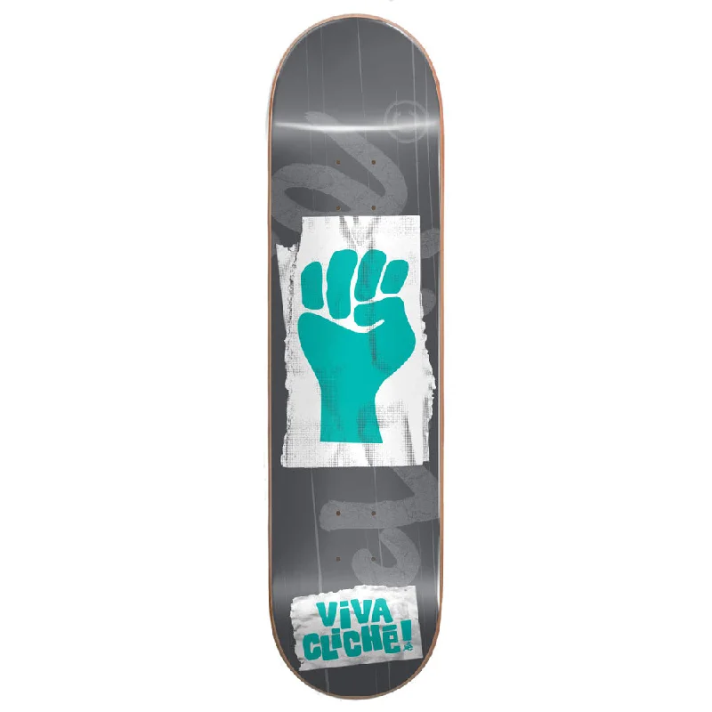 Custom Skateboard Deck with Enhanced Deck Pop-Cliche Viva Clich‚ 8.0 Teal/Grey