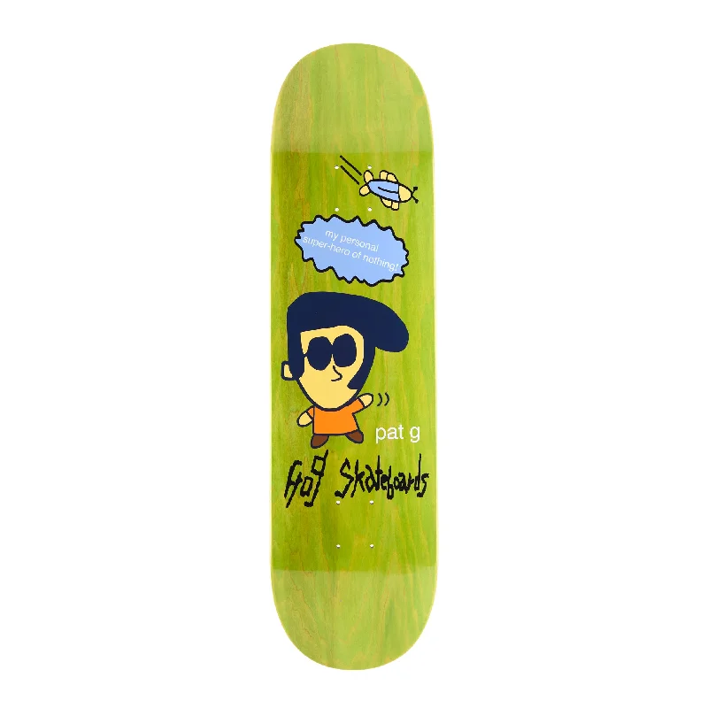 Custom Skateboard Deck with Customizable Width-FROG - Pat G Superhero - 8.25