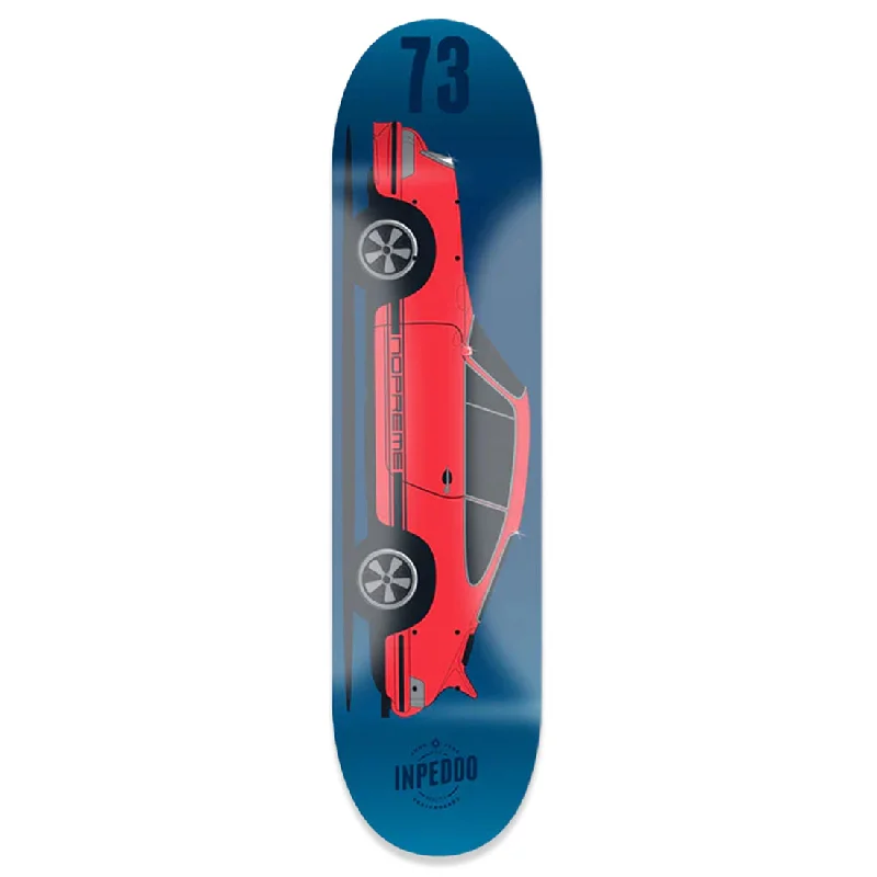 Custom Skateboard Deck with Extended Nose for Control-Inpeddo x Nopreme Fast Classics Blue MC Deck 8.125