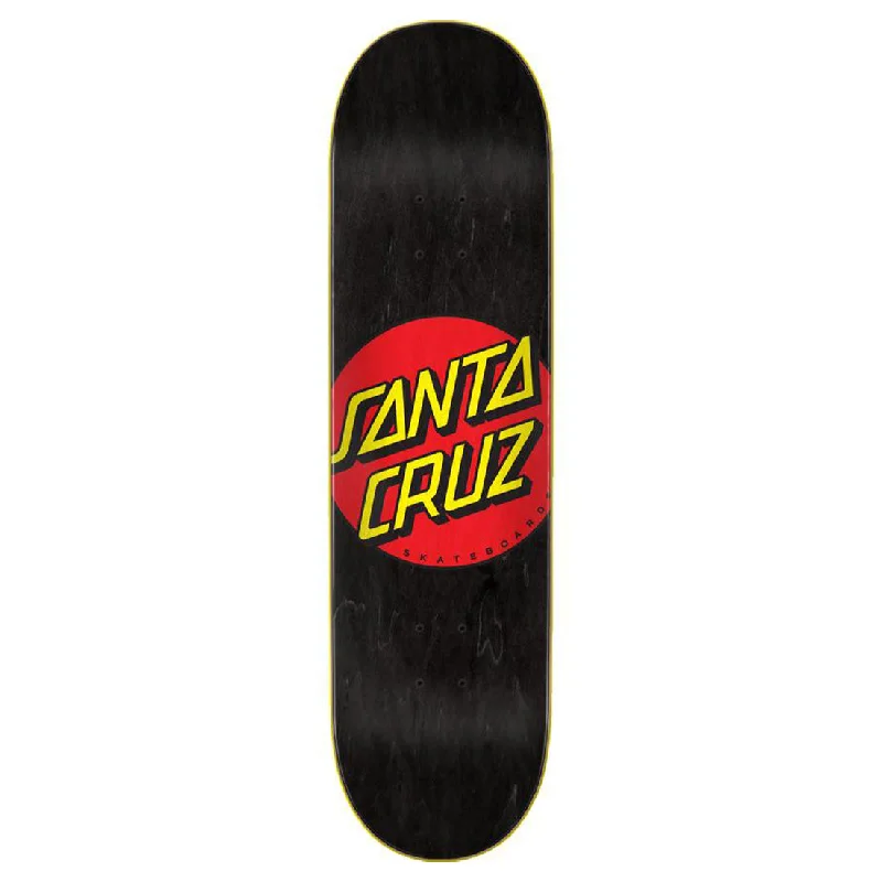 Custom Skateboard Deck with Rounded Corners for Safety-Santa Cruz Classic Dot Black 8.25