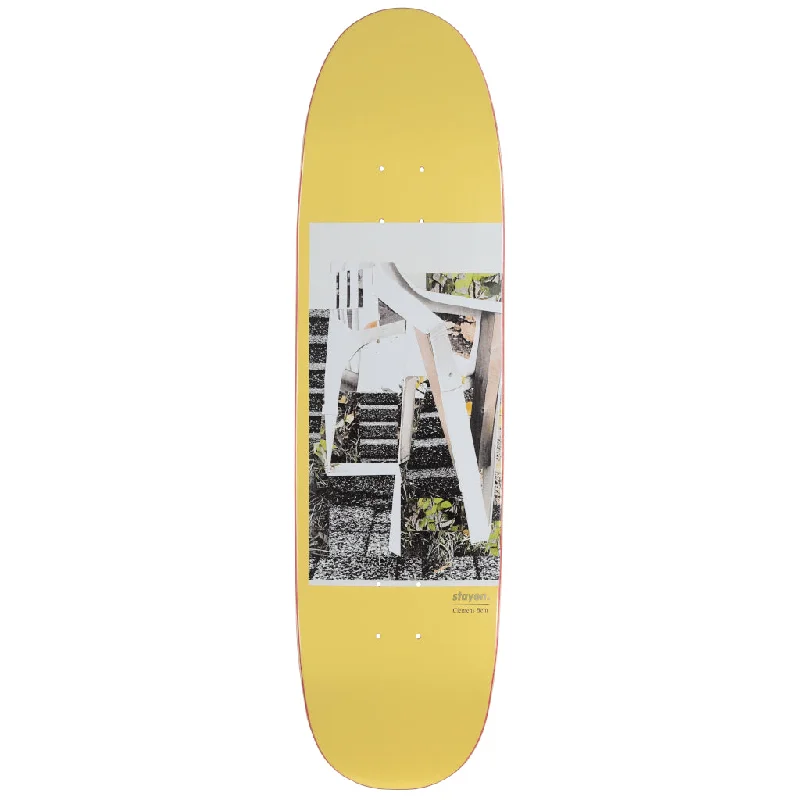 Custom Skateboard Deck for Pro Skateboarders-Stay on x Behr Complex Skateboard Giallo Special Shape DC 8.8